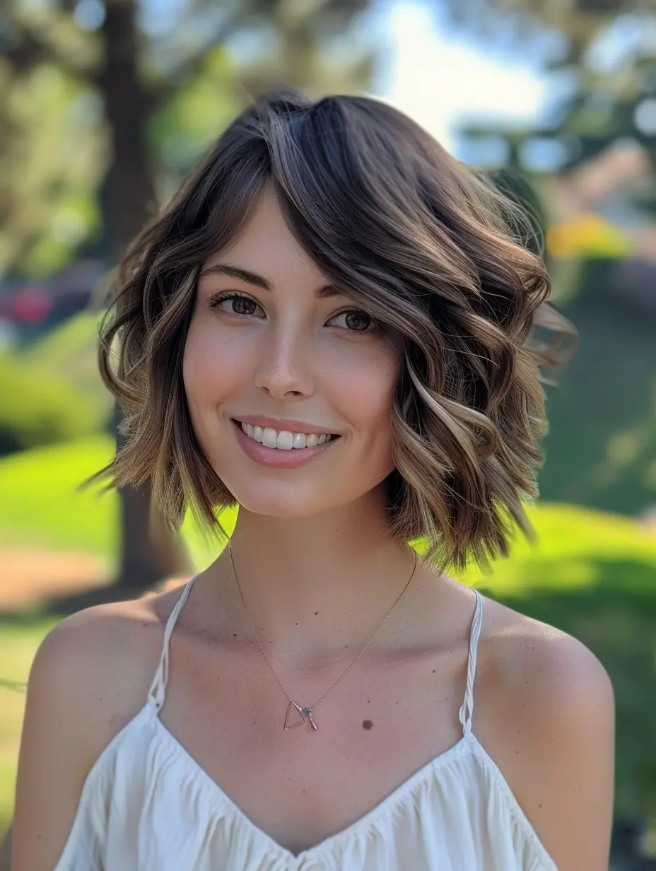 labor day hairstyles+Curled Bob with Beachside Spirit