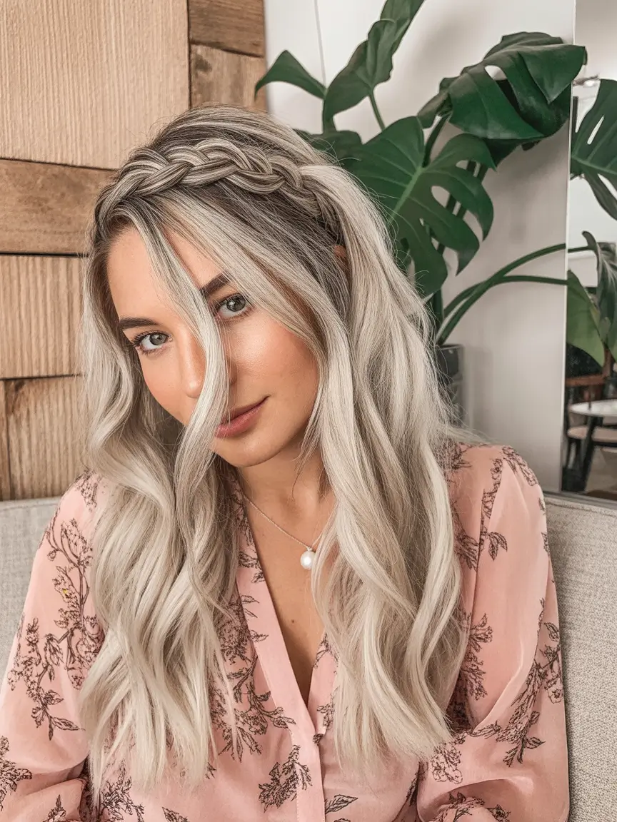 labor day hairstyles+Milkmaid Crown with Ethereal Length