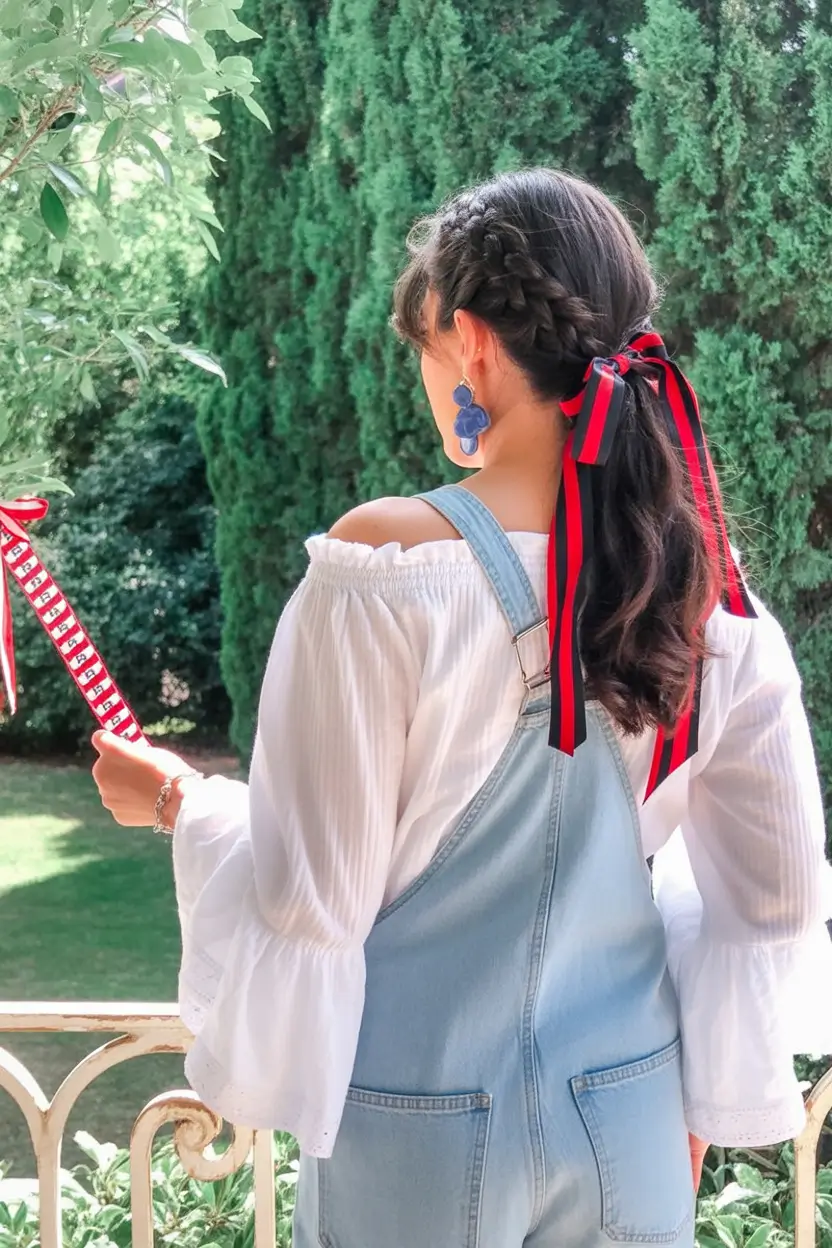 labor day hairstyles+Ribbons & Braids for the Backyard Bash