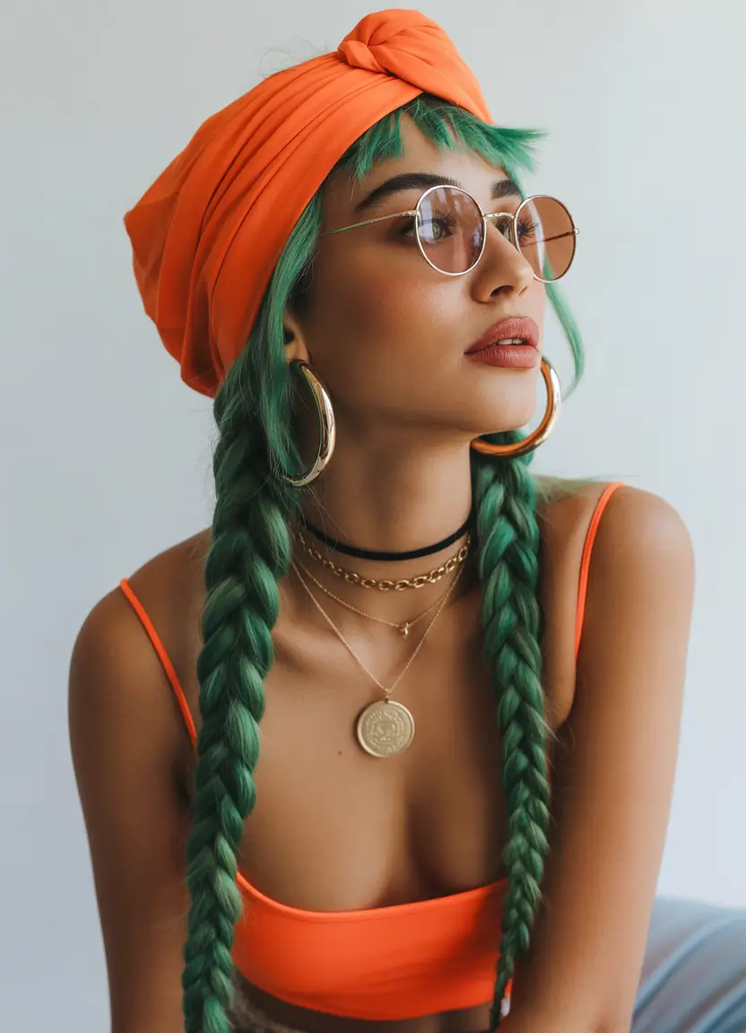 labor day hairstyles+Mermaid Braids with a Neon Pop