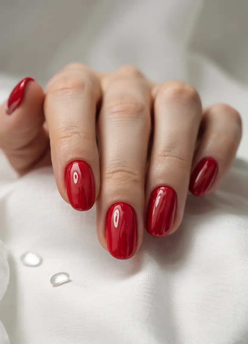 labor day nails Classic Candy Apple Red