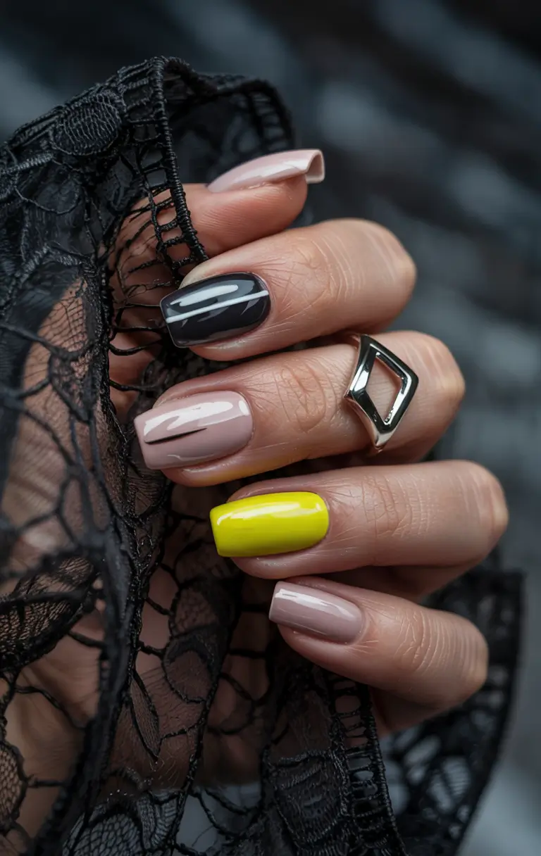labor day nails Mixed Modern Minimalism