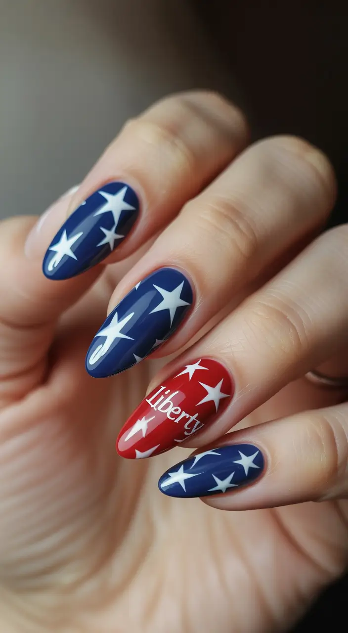 labor day nails Star-Spangled Liberty