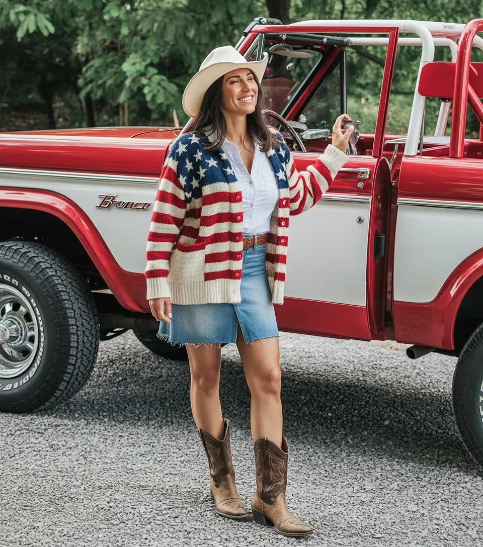 labor day outfits Modern Cowgirl with Americana Roots