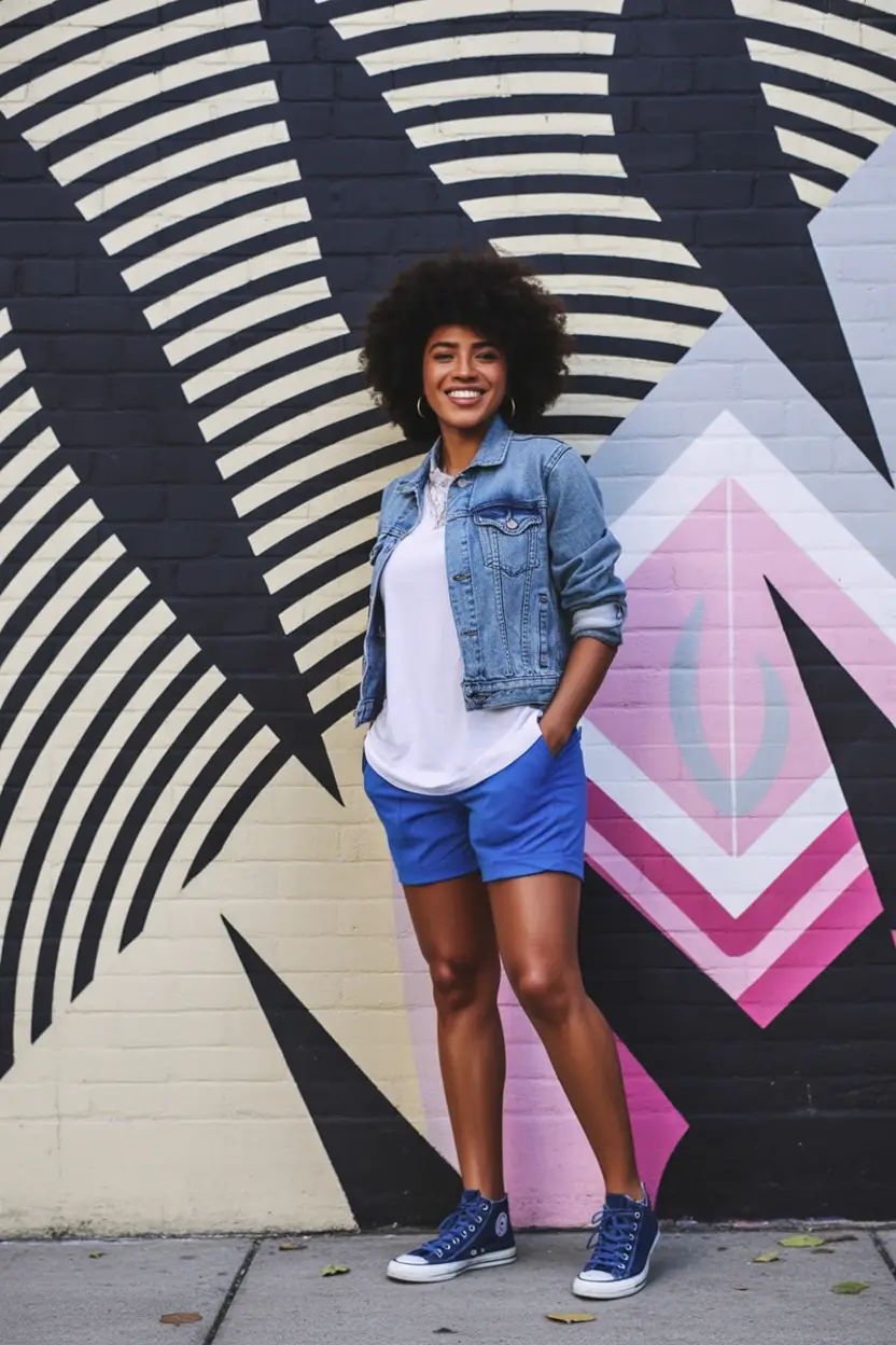 labor day outfits Blue Shorts & Denim Dreams
