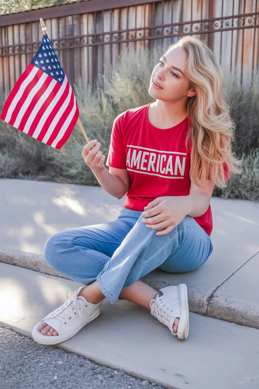 labor day outfits Simple Americana with Soft Nostalgia