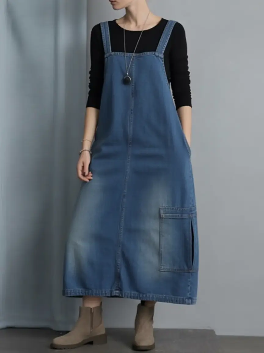 labor day outfits Denim Jumper Meets Urban Cool