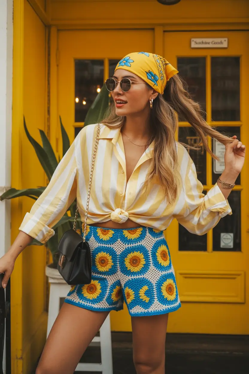 labor day outfits Playful Yellow & Crochet for Sunshine Seekers
