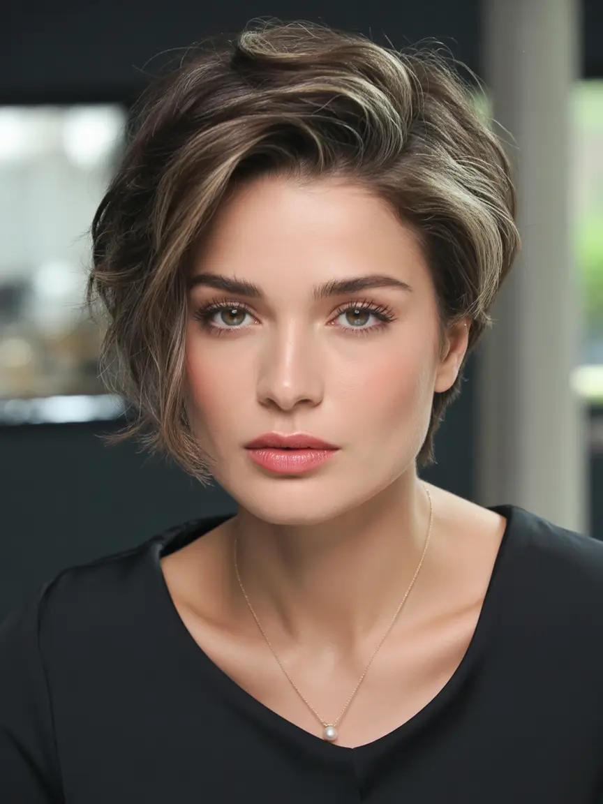 August haicuts Soft Sculpted Crop With Dimensional Color