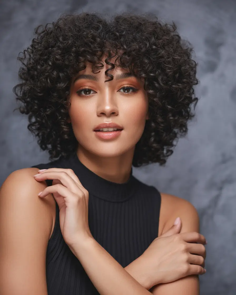 August haicuts Voluminous Round Cut With Spiral Curls