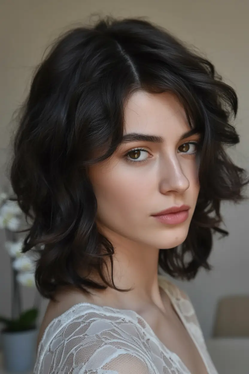 August haicuts Shoulder-Grazing Natural Waves With Shadow Layers