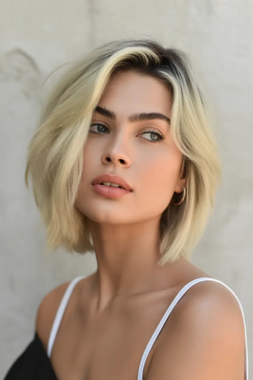 August haicuts Clean French Bob With Muted Blonde