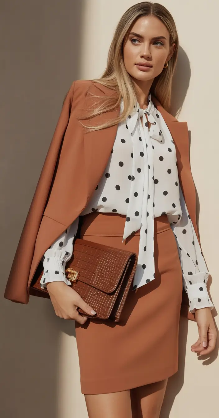 How to wear skirts this fall – 2025 outfits inspiration Polka Dot Power in the Office