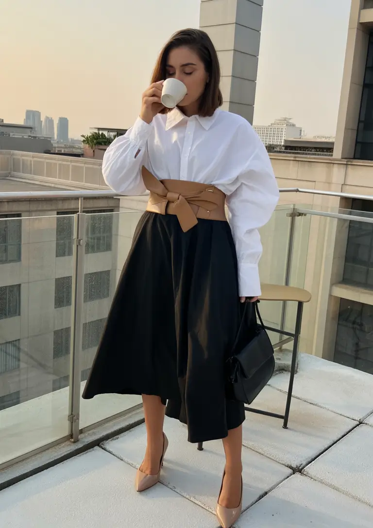 How to wear skirts this fall – 2025 outfits inspiration Architectural Layers With Sculptural Waist