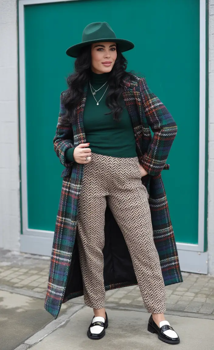 simple casual fall outfits Emerald Layers & Smart Trousers