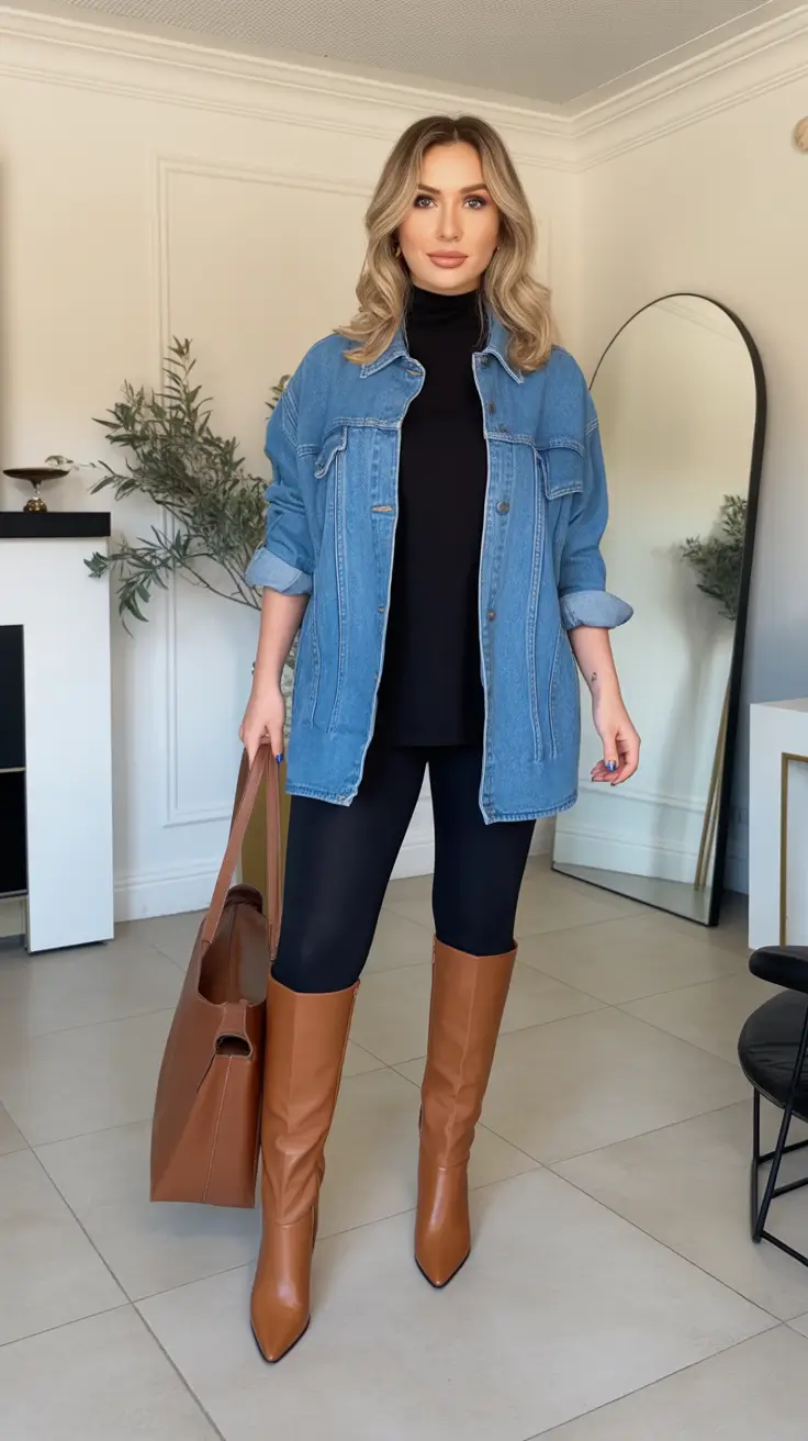 simple casual fall outfits Denim Meets Polished
