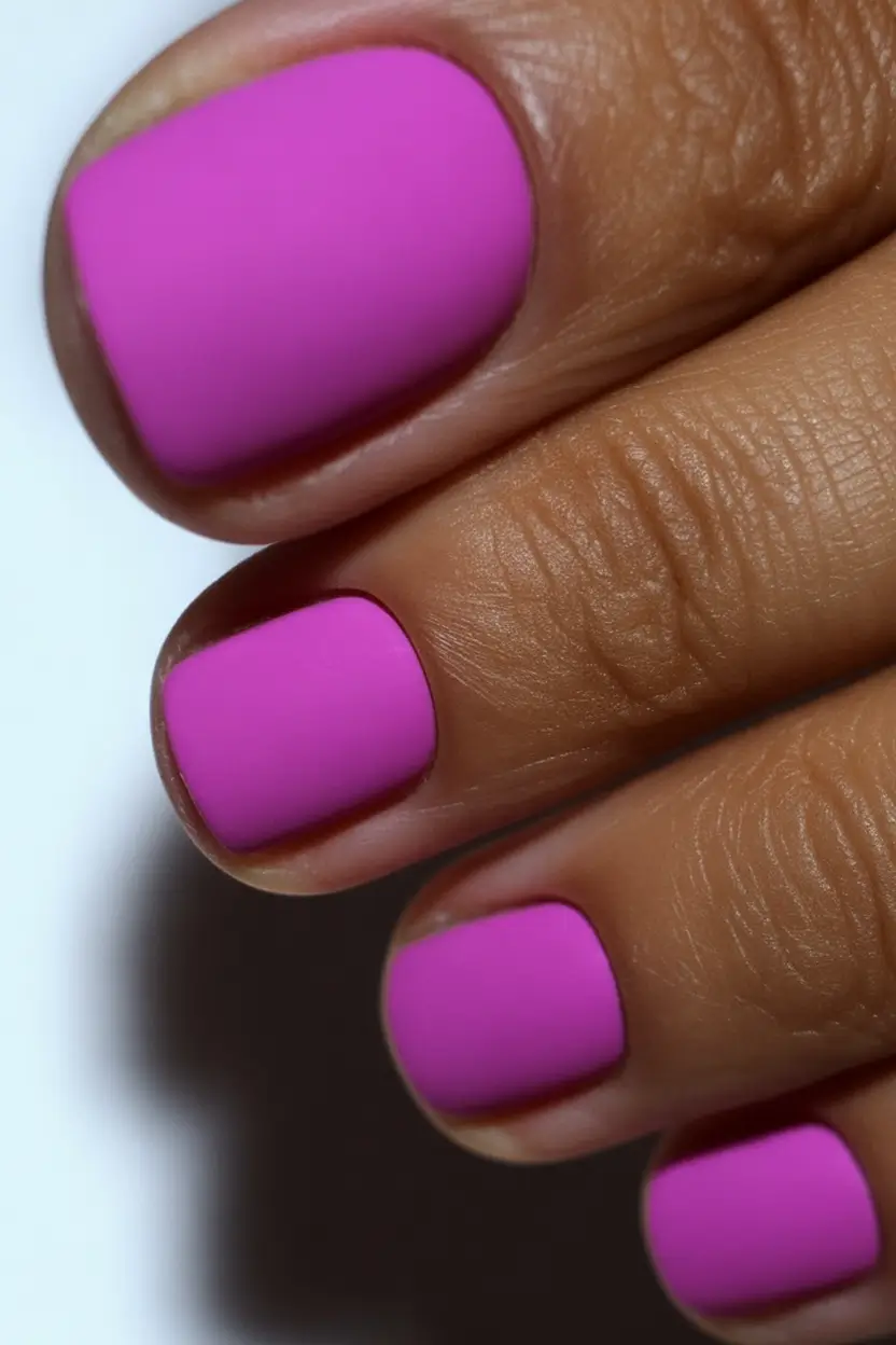 August toe nails Barbiecore Matte Magenta
