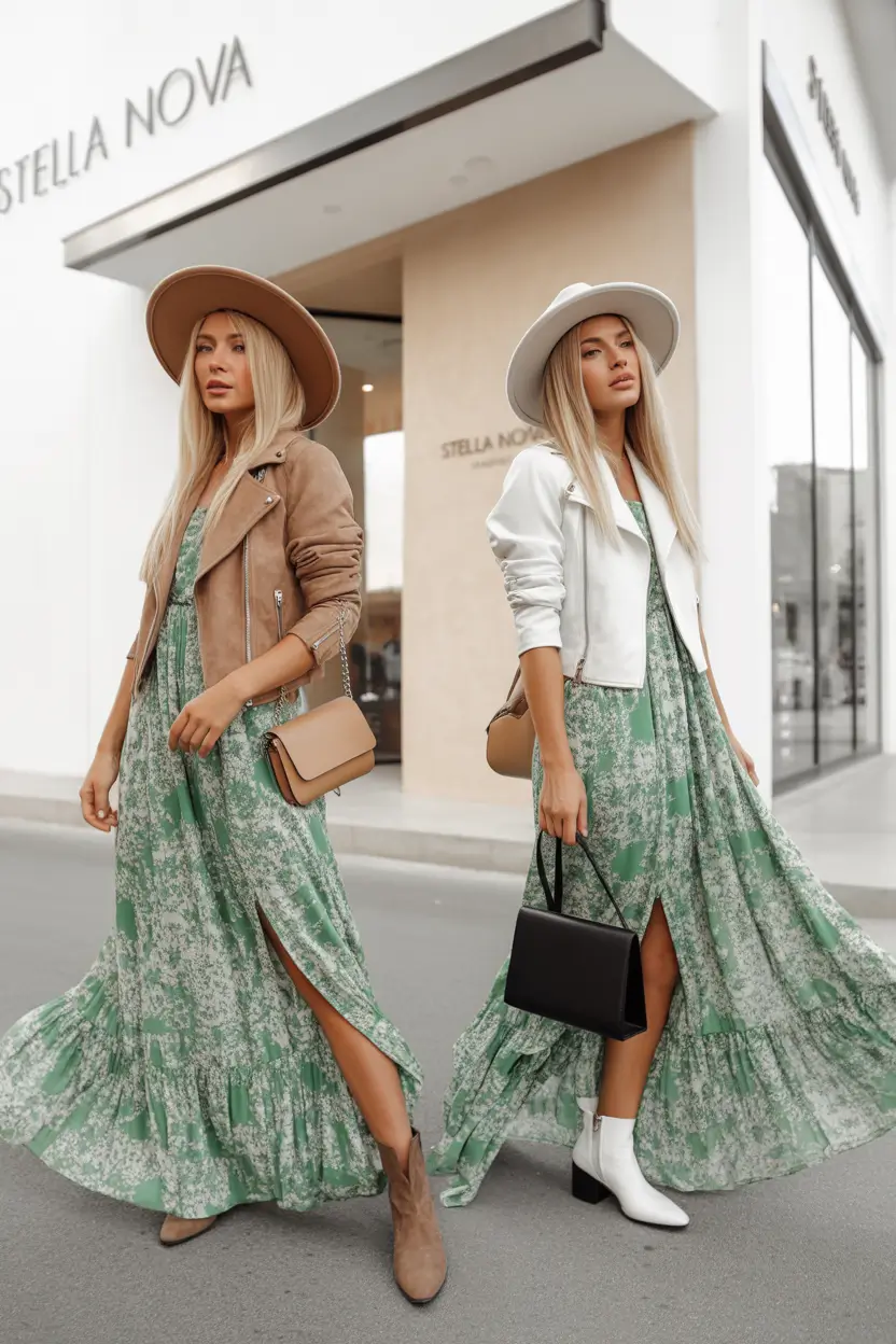 Transitional summer to fall outfits 2025 Earthy Florals & Structured Layers