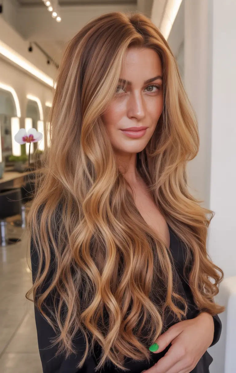 Fall hair color Golden Bronde Beachfall Waves