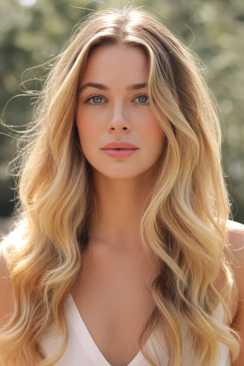 Fall hair color Butter Blonde Curtain Wave