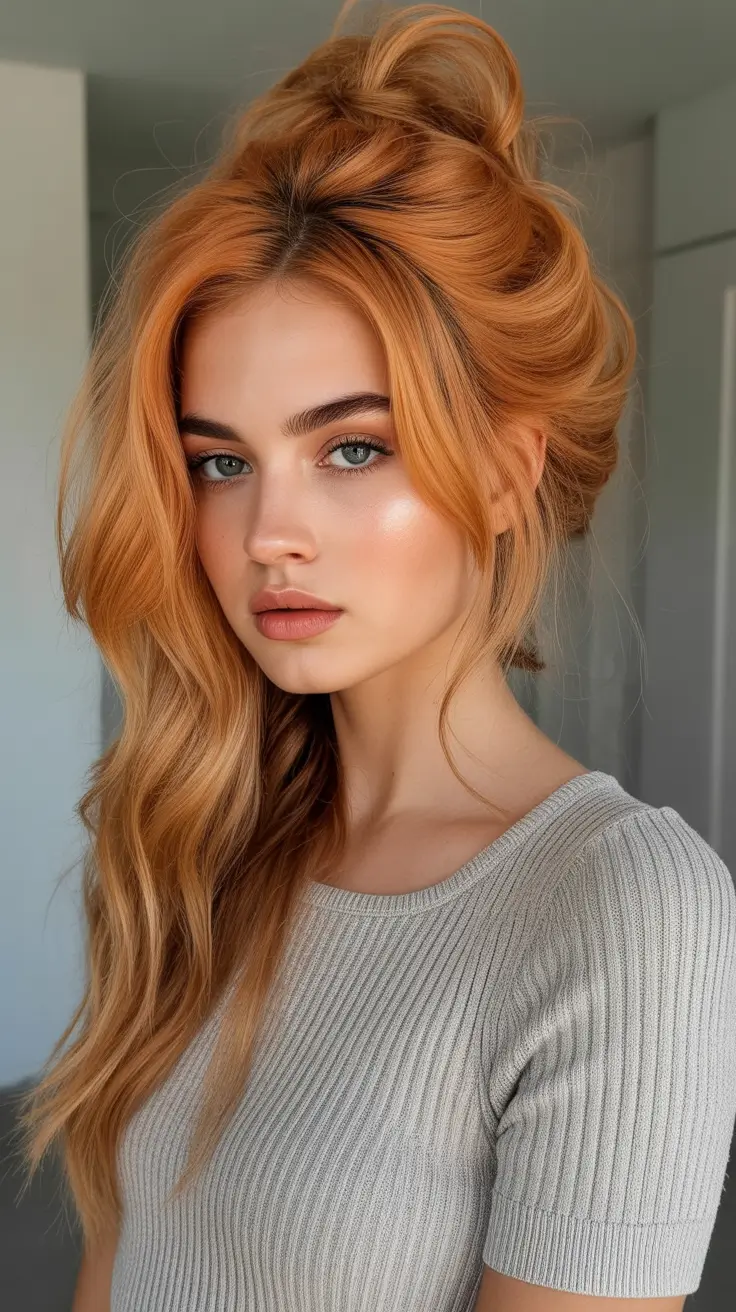 Fall hair color Cinnamon Peach Volume Layers