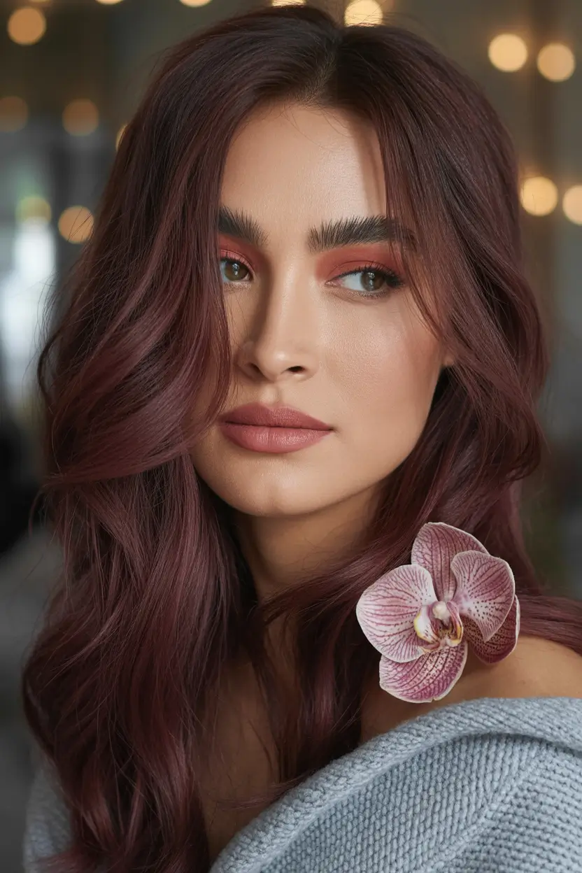 Fall hair color Dusty Sangria Orchid