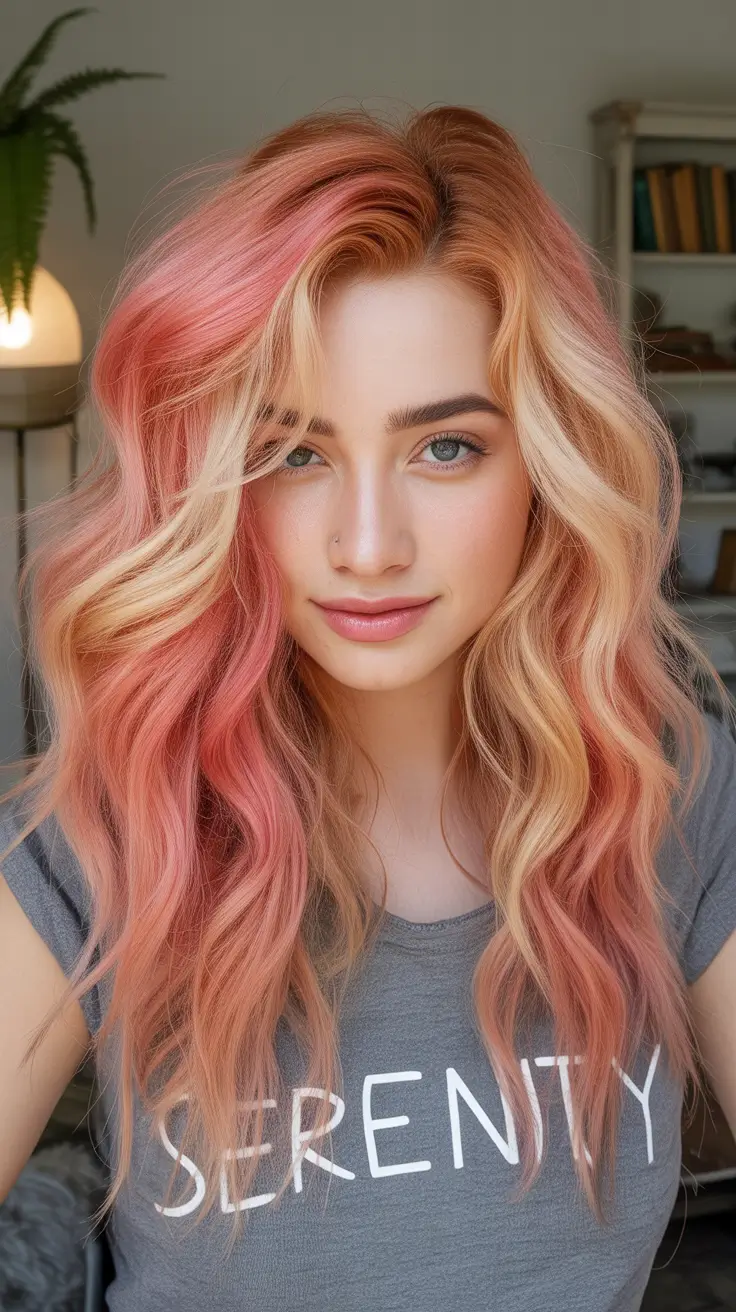 Fall hair color Peachy Sunset Melt