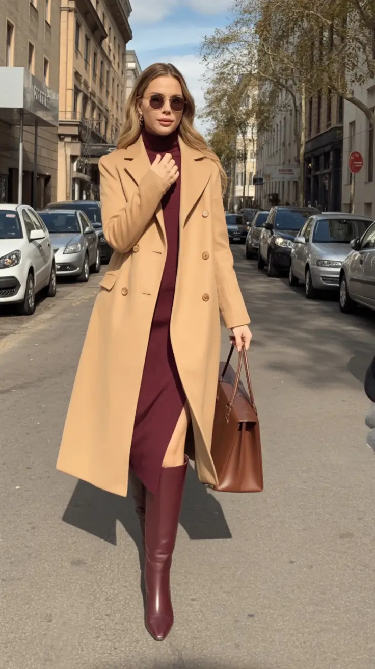 Trendy Women’s Fall Fashion Looks to Try in 2025+Berry-Toned Glam with Tailored Warmth