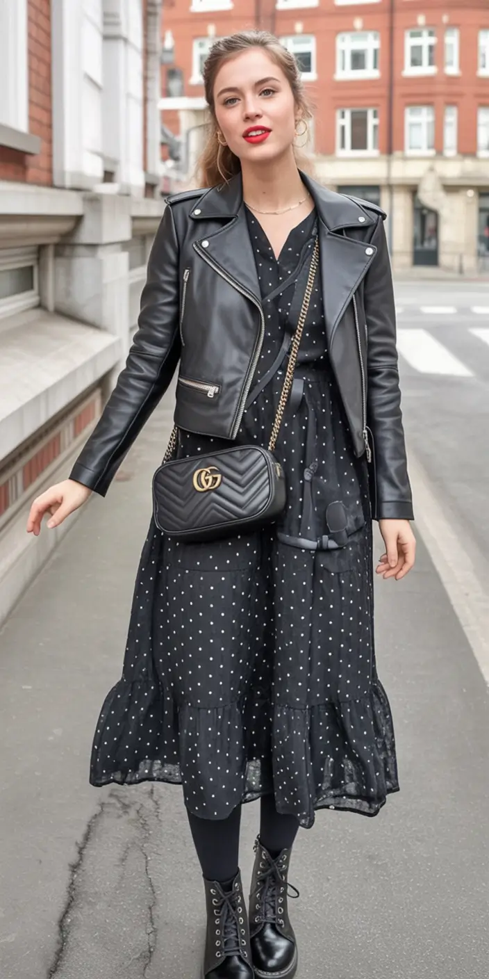 Trendy Women’s Fall Fashion Looks to Try in 2025+Polka Dot Sweetness Meets Rebel Edge
