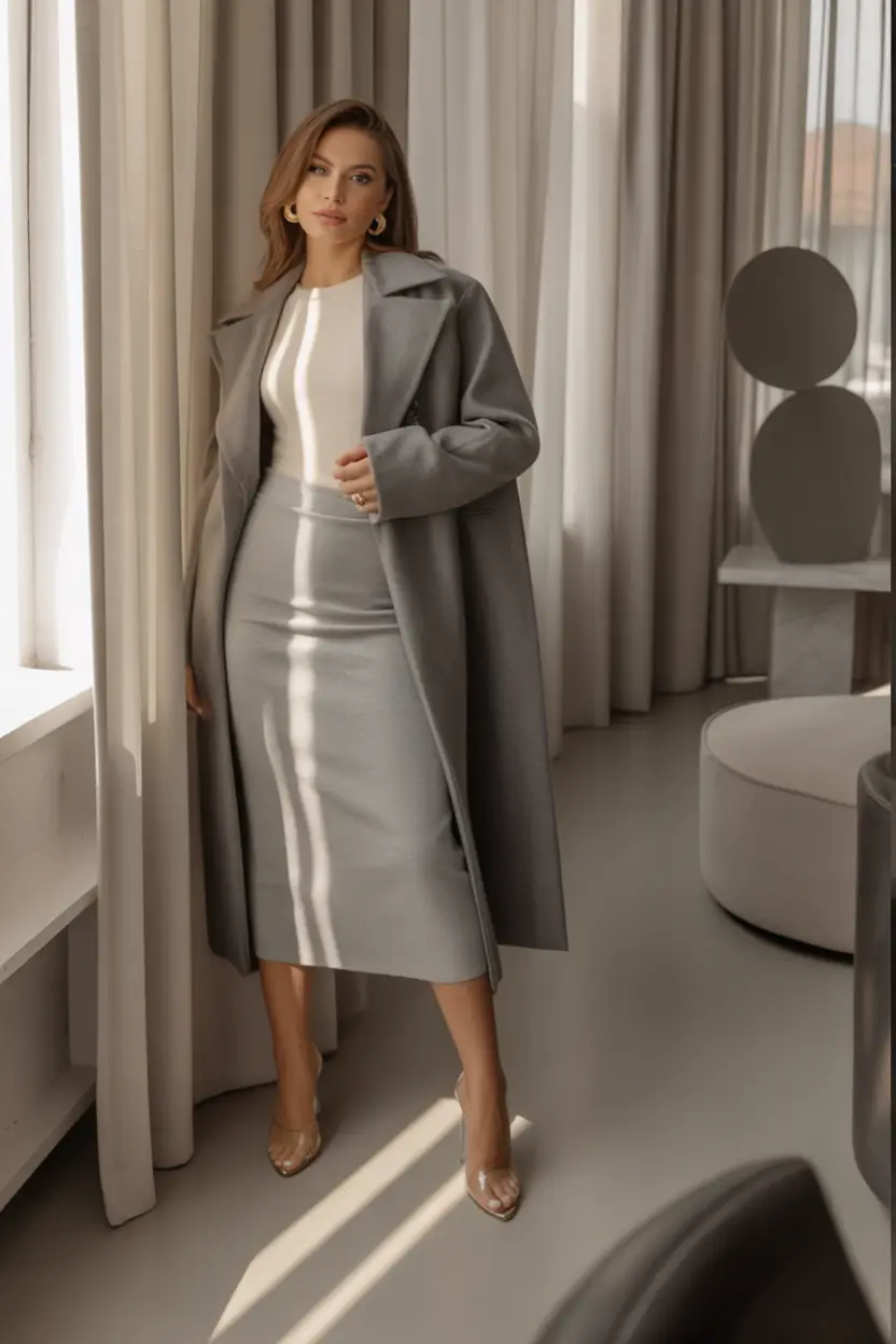 Trendy Women’s Fall Fashion Looks to Try in 2025+Sculpted Minimalism in Silver and Cream