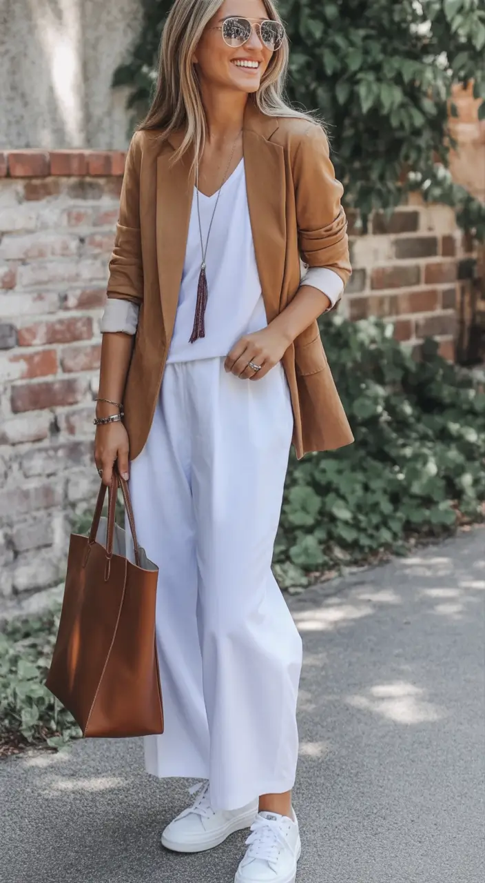 August outfits Power Casual: Soft Tailoring for Sunny Errands