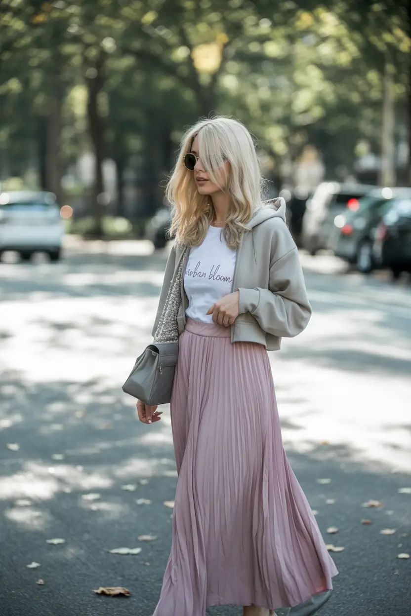 August outfits Whimsical Layering: Soft Skirt, Soft Rebel