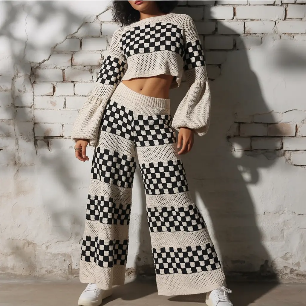 August outfits Checkerboard Knits That Break the Mold