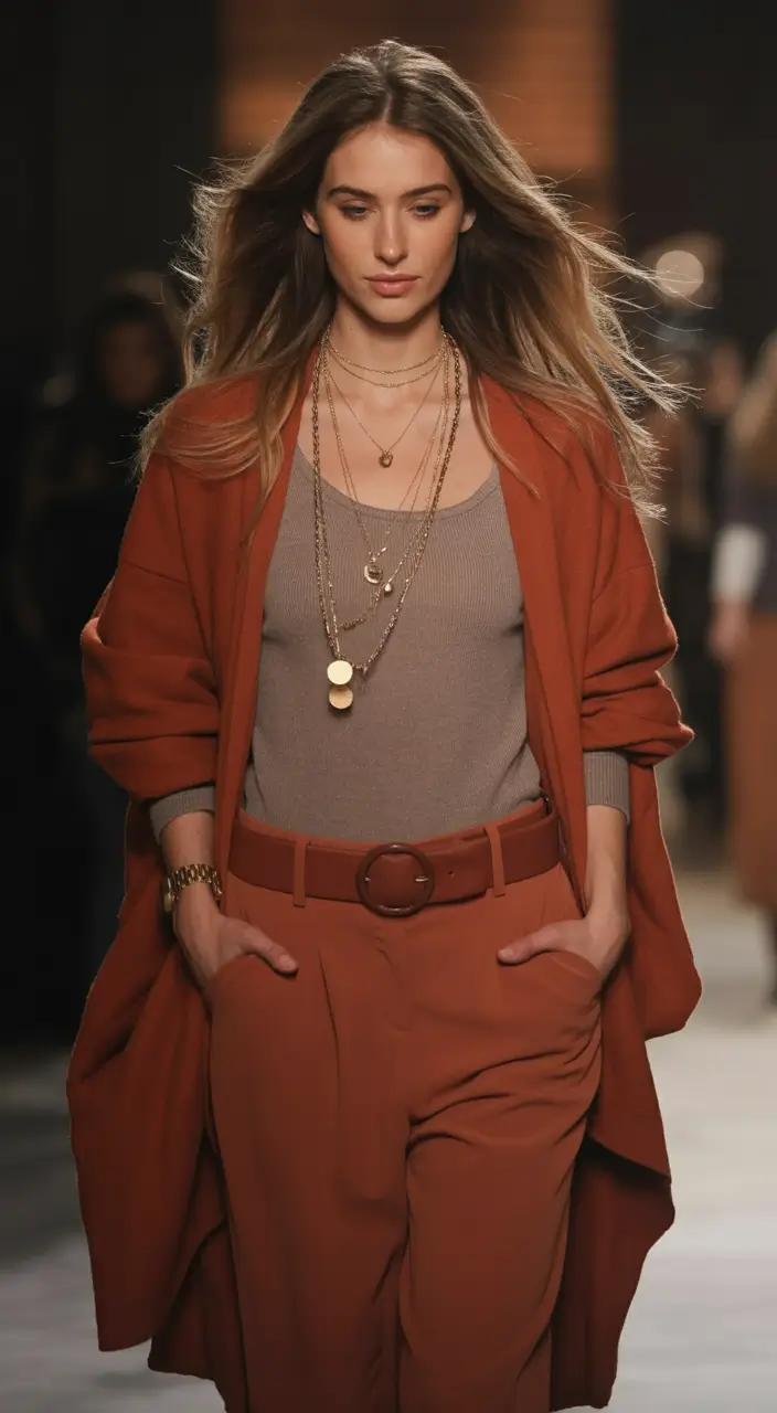 August outfits Spiced Terracotta for Transitional Evenings