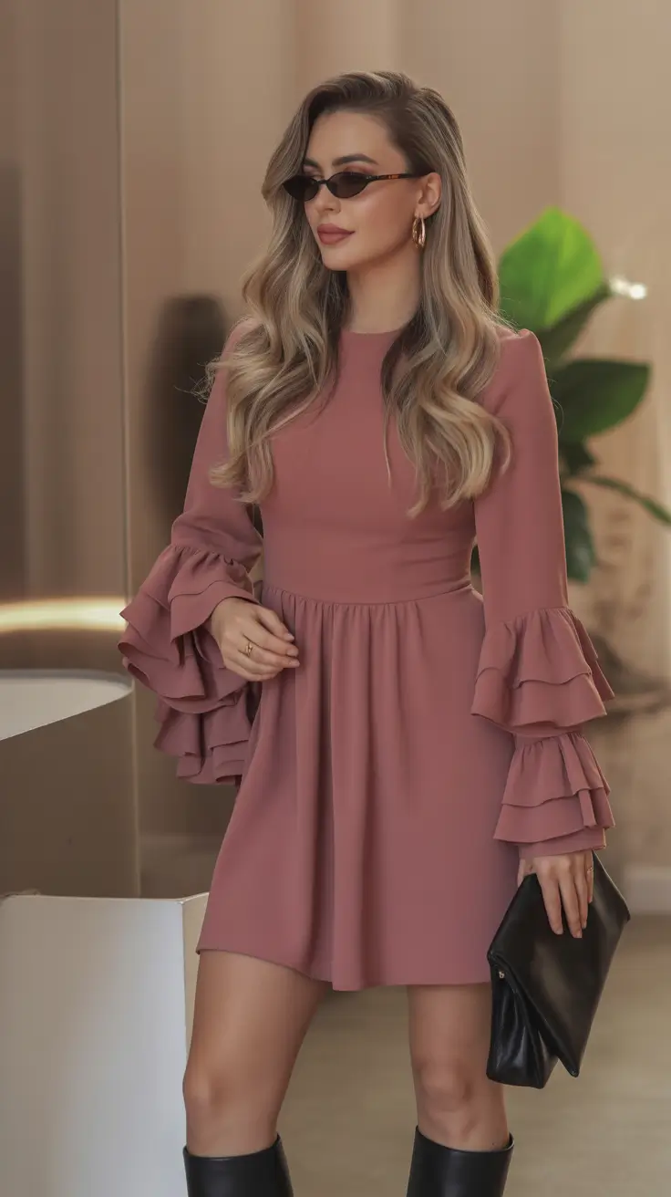 August outfits Romantic Layers in Dusty Rose