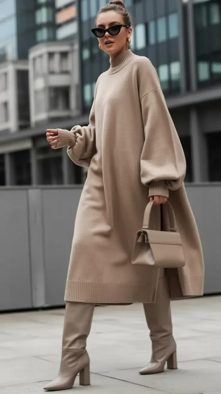 cozy fall outfits Monochrome Power in Knit Neutrals