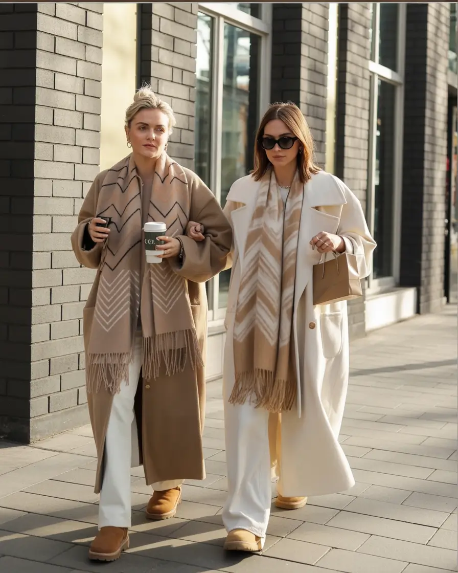 cozy fall outfits Matching Energy: Neutrals and Uggs