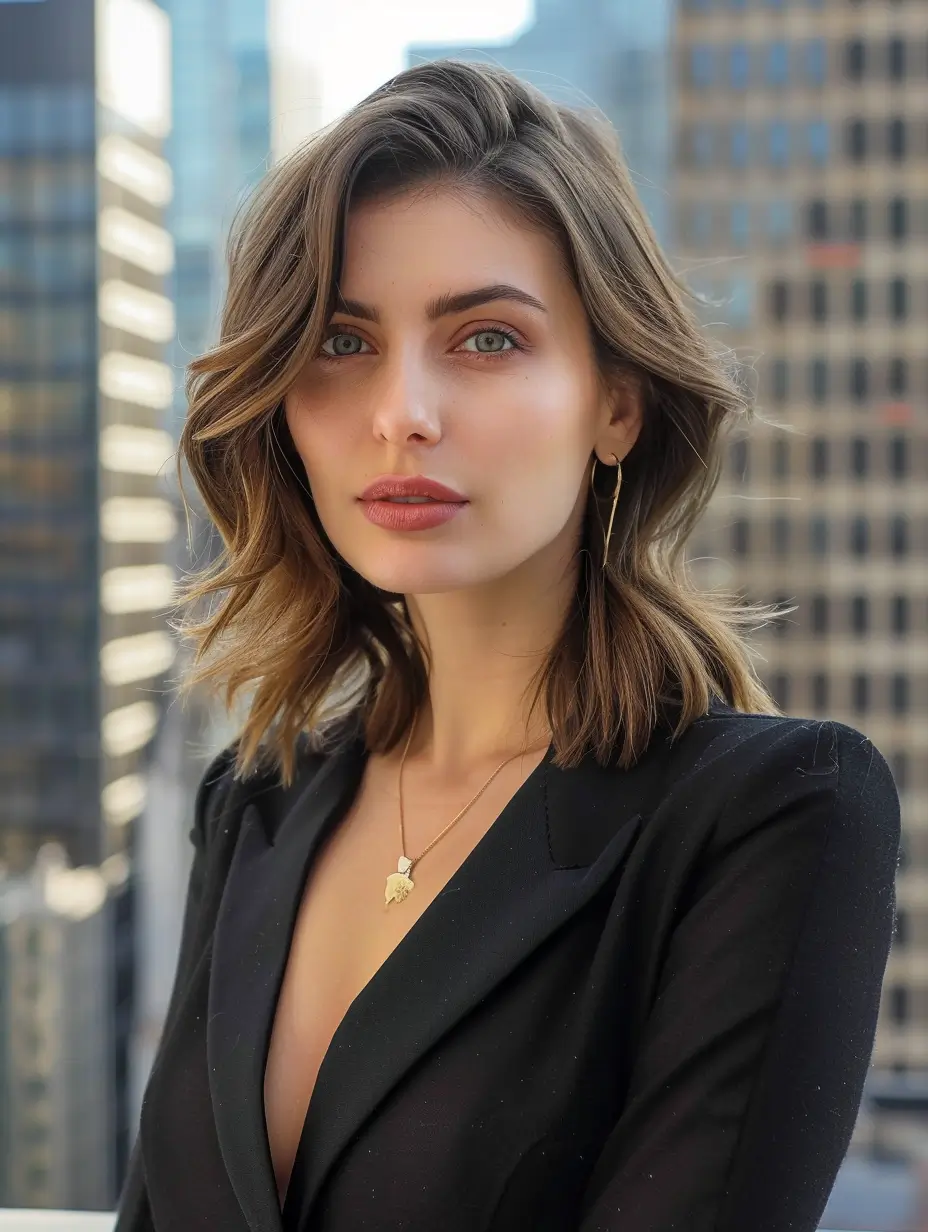 Fall haircuts for women over 40 Casual Wavy Lob with Side Sweep