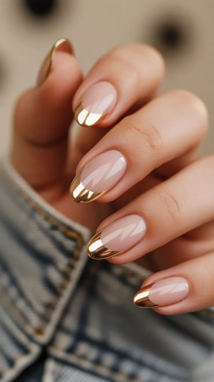 minimalist fall nails Molten Metal French