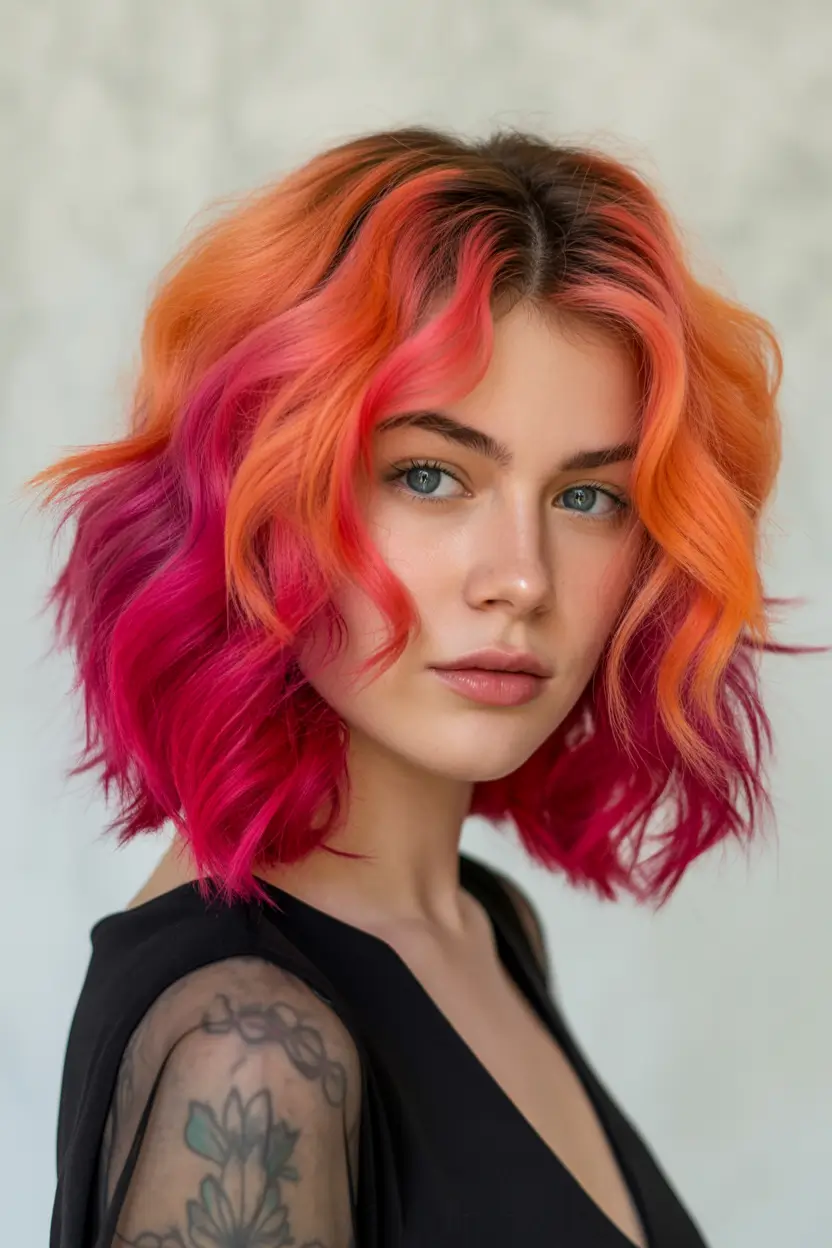 autumn fall hair colors Tangerine Fusion Bob