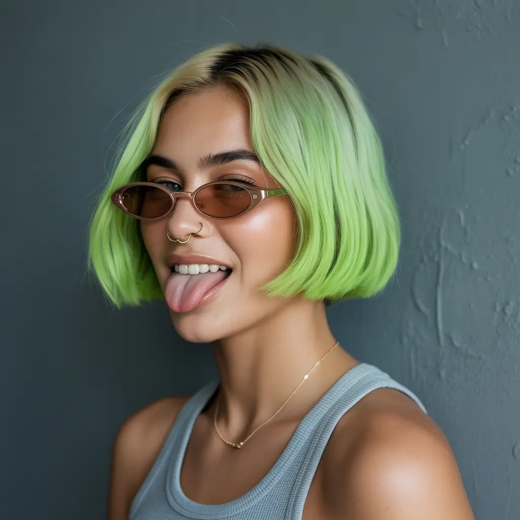 autumn fall hair colors Matcha Cream Bob
