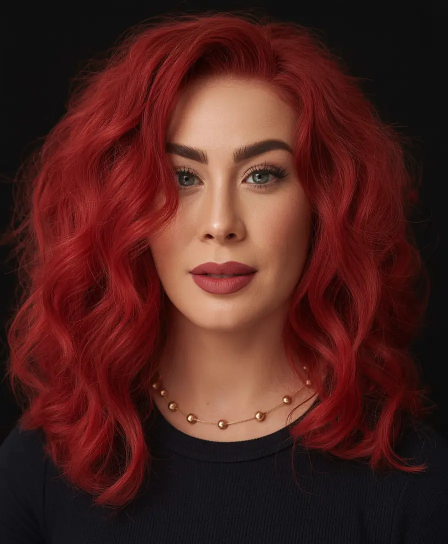 autumn fall hair colors Red Velvet Curl Luxe