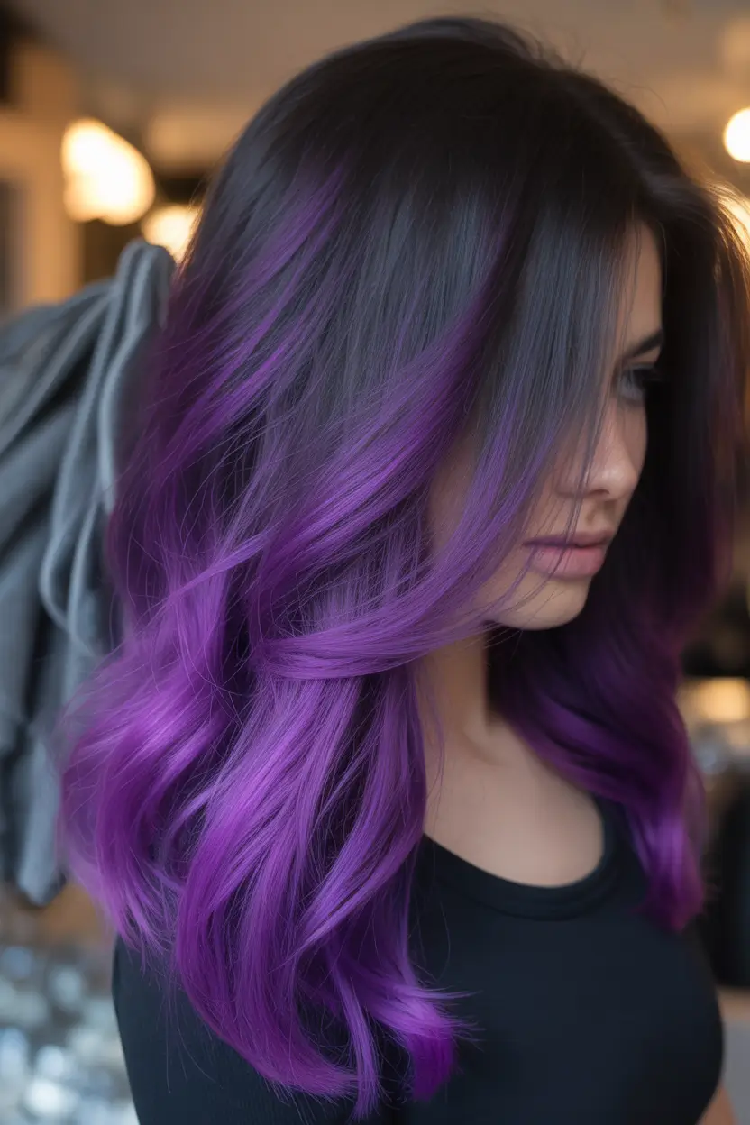 autumn fall hair colors Deep Violet Melt