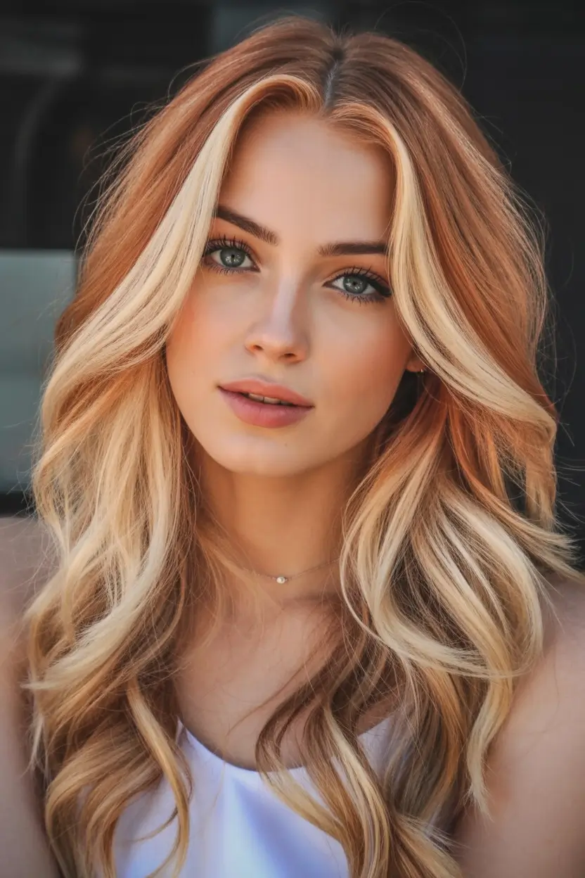 autumn fall hair colors Cinnamon Blonde Face Frame