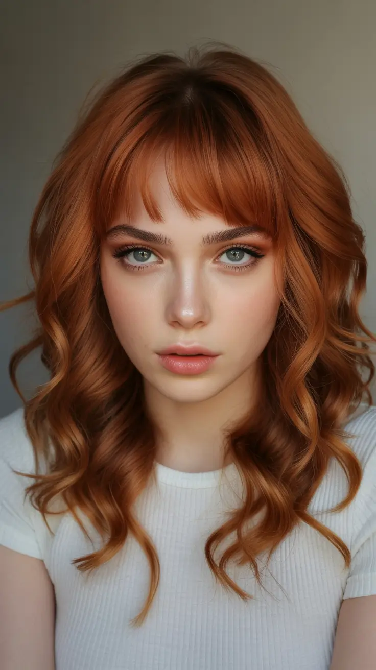 Best Fall 2025 Haircuts for Oval Face Shapes Burnt Copper Ringlet Bob