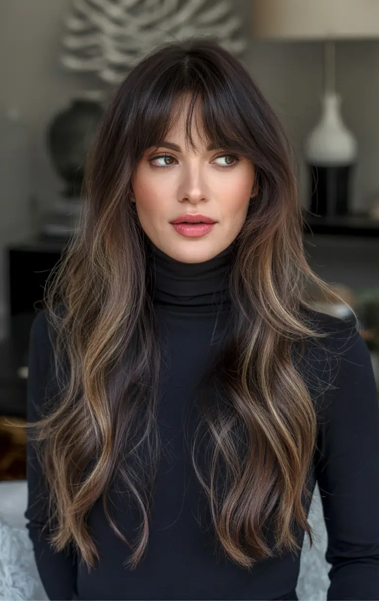 Best Fall 2025 Haircuts for Oval Face Shapes Feathered Layers with Curtain Fringe