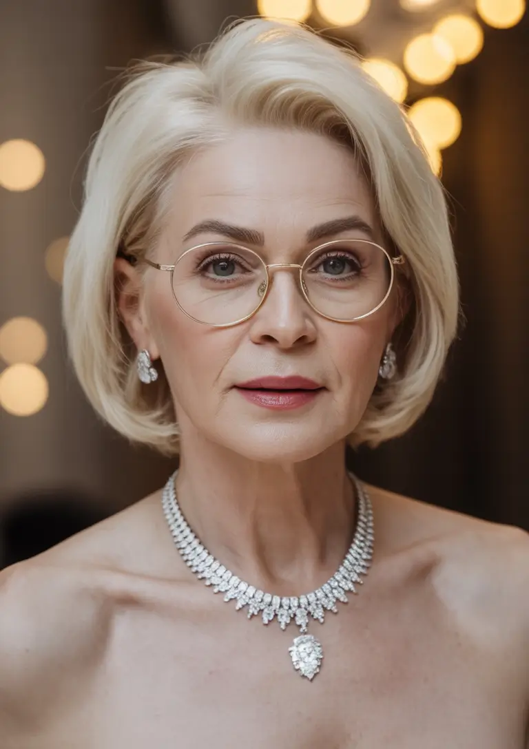 Short bob Fall haircuts for women over 50 Structured Blonde Bob with Side Volume