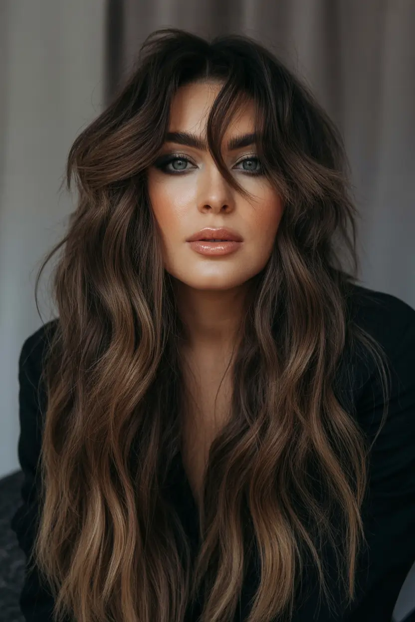 Fall brown hair color Feathered Layers With Ash-Bronze Blends