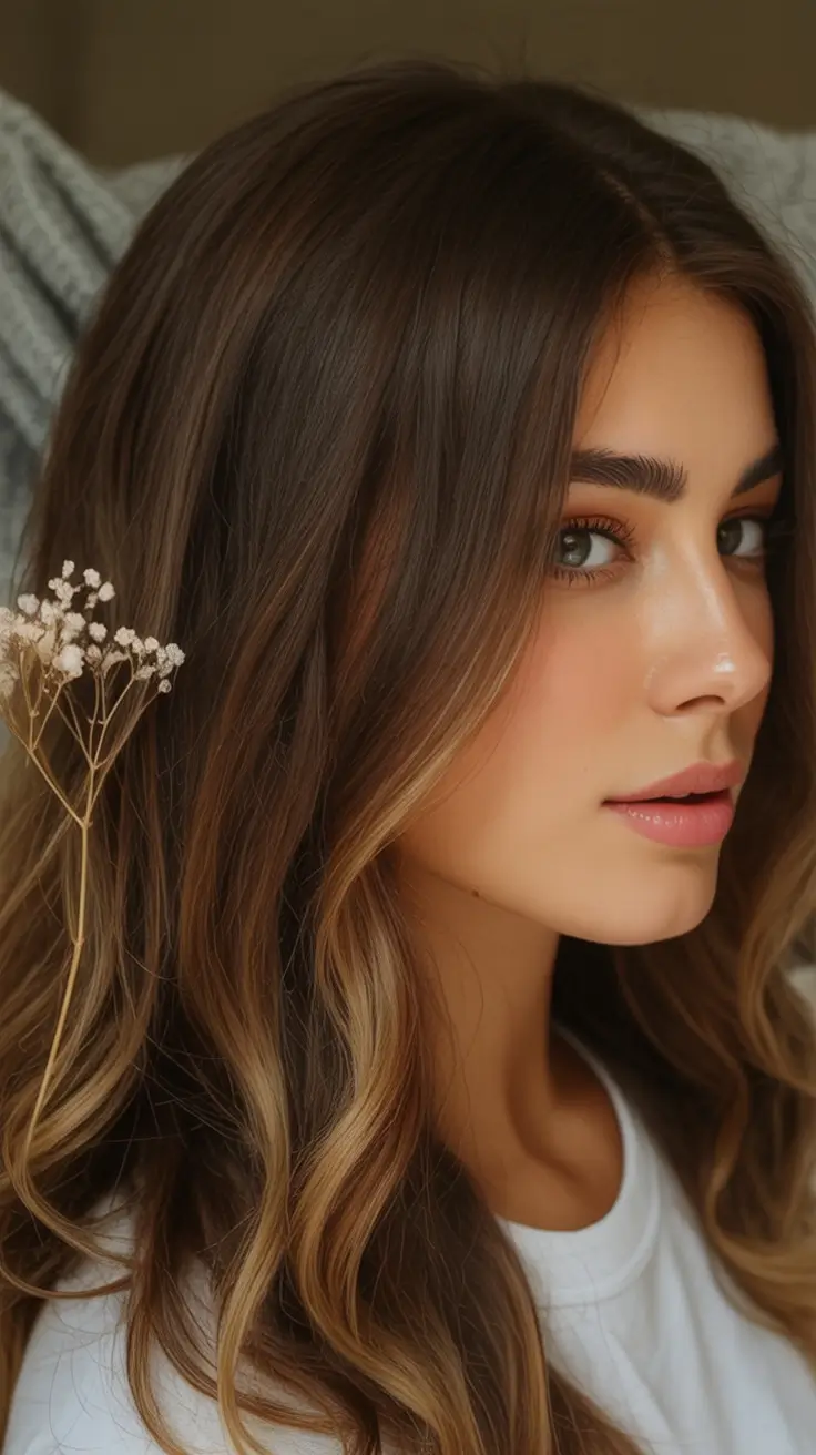 Fall brown hair color Soft Waves With Ash Brown Dimension