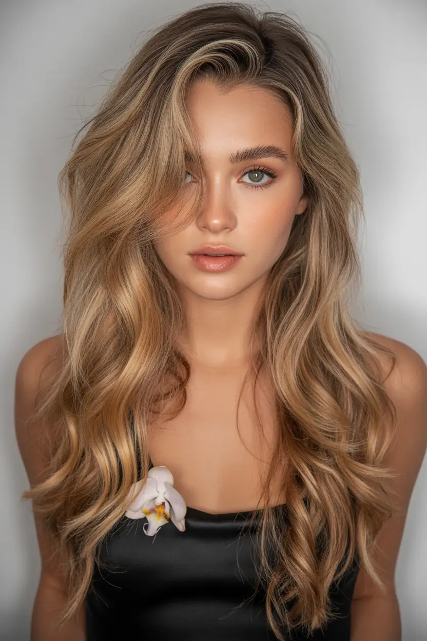 caramel autumn fall hair colors Champagne Caramel with Orchid Glow